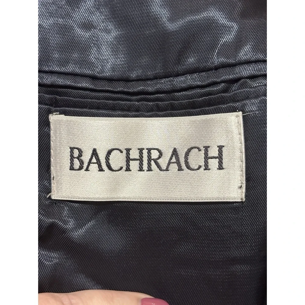 Mens Bachrach Blazer 38R Cashmere Blend Sport‎ Coat Black Textured Italy Fabric